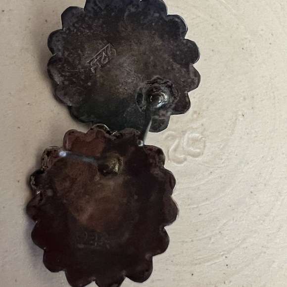 Onyx and Silver Vintage Earrings - Picture 5 of 5